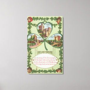 Impressão Em Tela Ireland para sempre - cortiça e castelos de