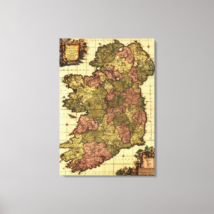 Impressão Em Tela IrelandPanoramic MapIreland