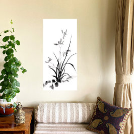 Impressão Em Tela Íris chinesa - bw