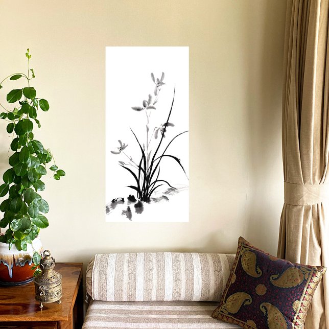 Impressão Em Tela Íris chinesa - bw (Criador carregado)