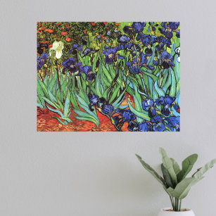 Impressão Em Tela Írises de Vincent van Gogh, Arte do Jardim de Vint