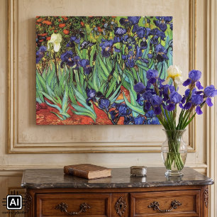 Impressão Em Tela Írises de Vincent van Gogh, Arte do Jardim de Vint