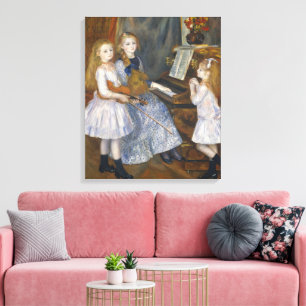 Impressão Em Tela Irmãs Musicais Cottagecore Renoir Arte Vintage