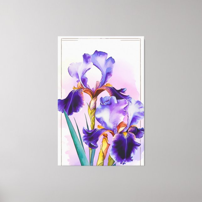 Impressão Em Tela *~* Irrisa pintura Iris de árvore de flores AP84 (Frente)