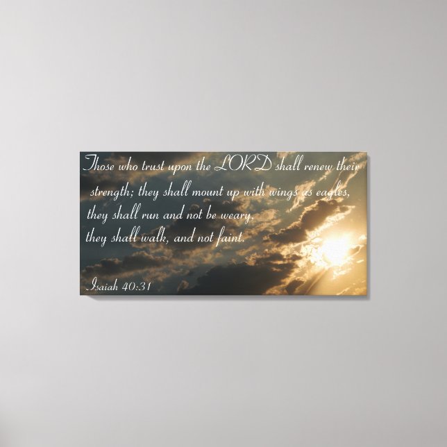 Impressão Em Tela Isaiah 40:31 bíblia verso tela de impressão (Frente)
