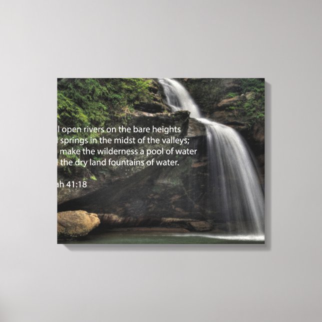 Impressão Em Tela Isaiah 41:18 Waterfall (Frente)