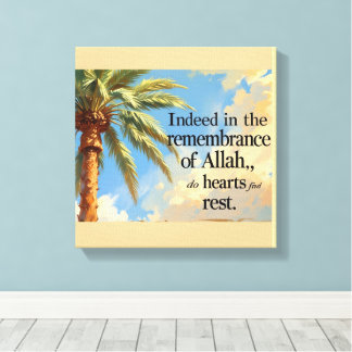 Impressão Em Tela Islamic Wall Art – Palm Tree with Quran Verse .