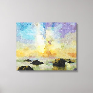 Impressão Em Tela *~ Itália AP12 Beach Spiaggia delle cannelle Ital