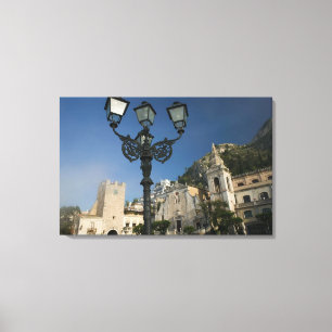 Impressão Em Tela ITÁLIA, Sicília, TAORMINA: Piazza iX Aprile, San