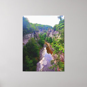 IMPRESSÃO EM TELA ITHACA NEW YORK GORGE