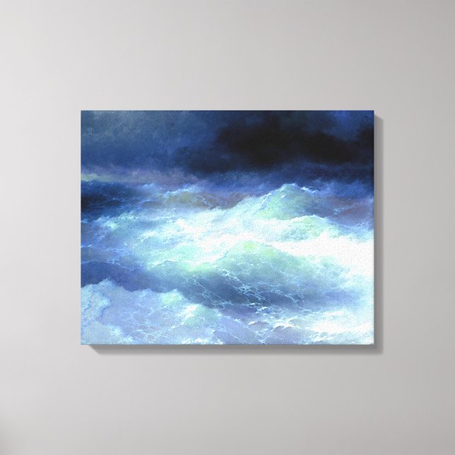 Impressão Em Tela Ivan Aivazovsky - Entre as ondas (1898) (Frente)