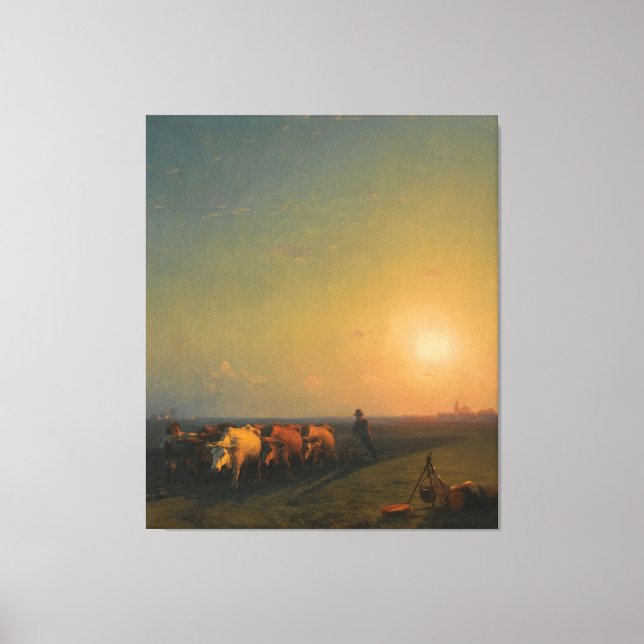 Impressão Em Tela Ivan Konstantinovich Aivazovsky - Arando o  (Frente)