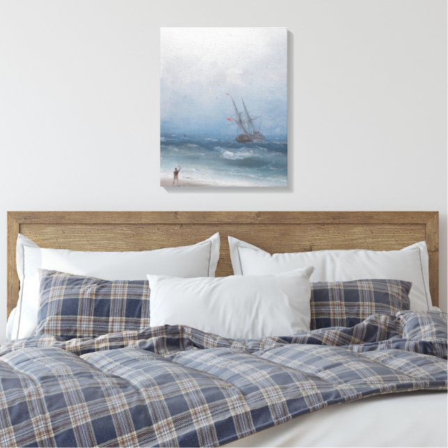 Impressão Em Tela Ivan Konstantinovich Aivazovsky - Costa Tempestuos (Insitu(Quarto))