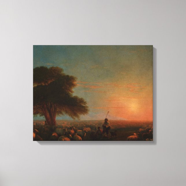 Impressão Em Tela Ivan Konstantinovich Aivazovsky - Pastores com (Frente)