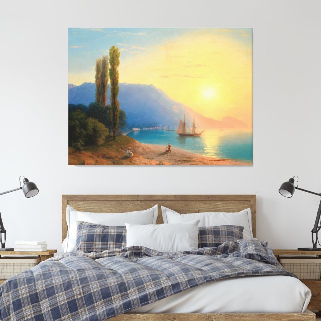 Impressão Em Tela Ivan Konstantinovich Aivazovsky - Sunset Over Yalt (Insitu(Quarto))