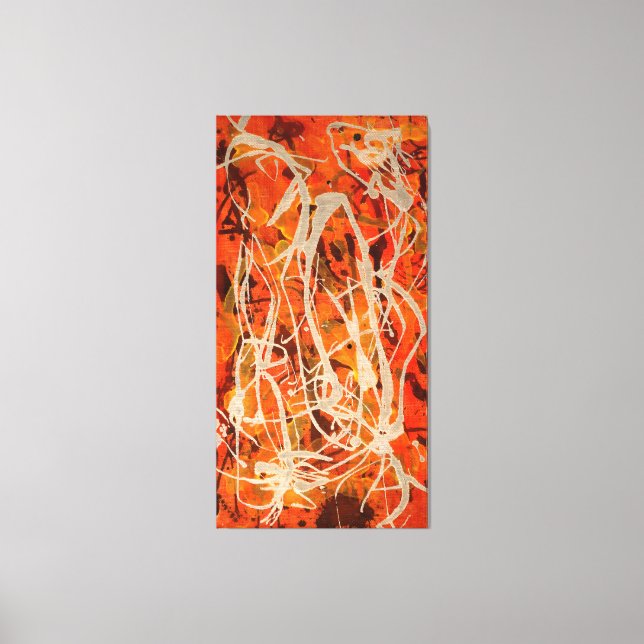 IMPRESSÃO EM TELA J. P. - COMPOSIÇÃO VERTICAL VERMELHA 5 - 1950 - (Frente)