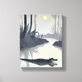Impressão Em Tela Jacaré dos Everglades | Aquarela do Parque Naciona