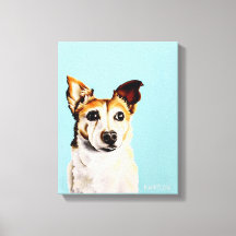 Jack Russell Terrier - Pintura de óleo Whimsical