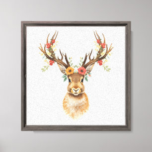 Impressão Em Tela Jackalope Whimsic com Antlers Florais