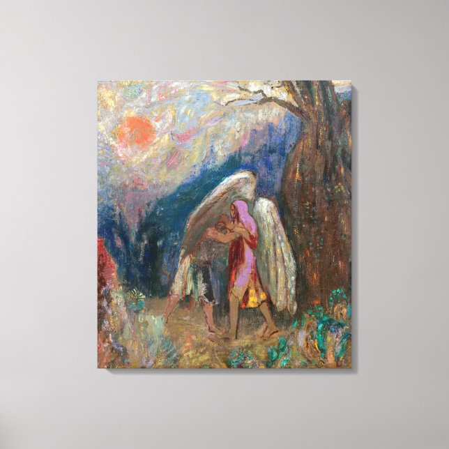 Impressão Em Tela Jacob e o Anjo | Odilon Redon | (Frente)