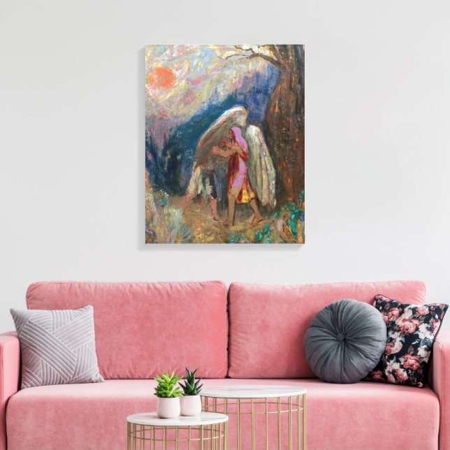 Impressão Em Tela Jacob e o Anjo | Odilon Redon | (Insitu(Sala de estar))