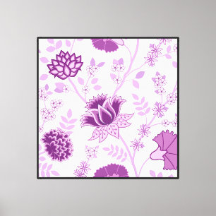 Impressão Em Tela Jacobean Floral Lg Pattern Pinks em Branco