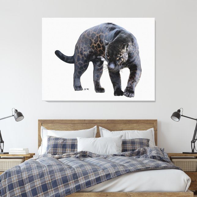 impressão em tela Jaguar Diablo branco (Insitu(Quarto))