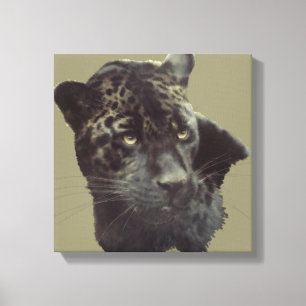 Impressão Em Tela Jaguar preto