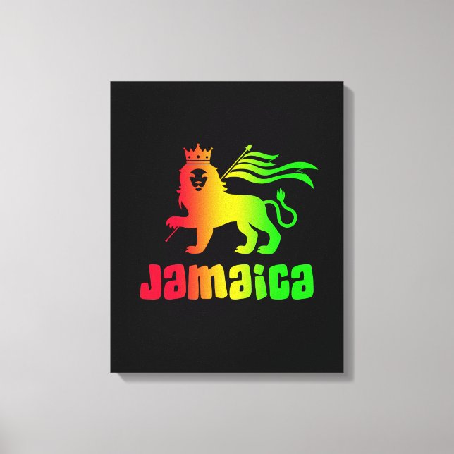 Impressão Em Tela Jamaica Rasta Lion (Frente)