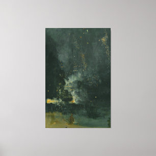 Impressão Em Tela James McNeill Whistler - Noturne em preto Dourado