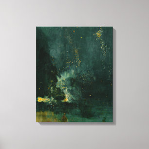 Impressão Em Tela James Whistler - Noite em preto e Dourado