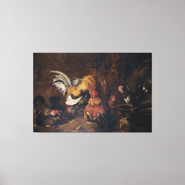 Impressão Em Tela Jan Fyt Cockwar (Frente)