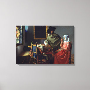 Impressão Em Tela Jan Vermeer - O Vidro do Vinho