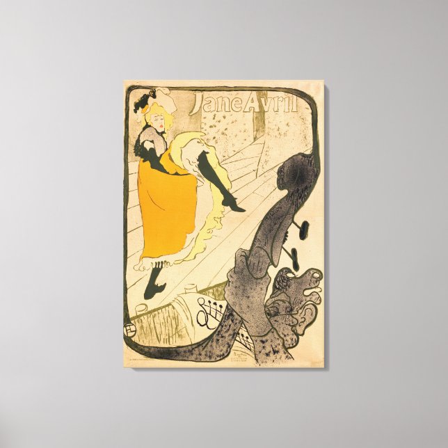 Impressão Em Tela Jane Avril por Henri de Toulouse-Lautrec (Frente)