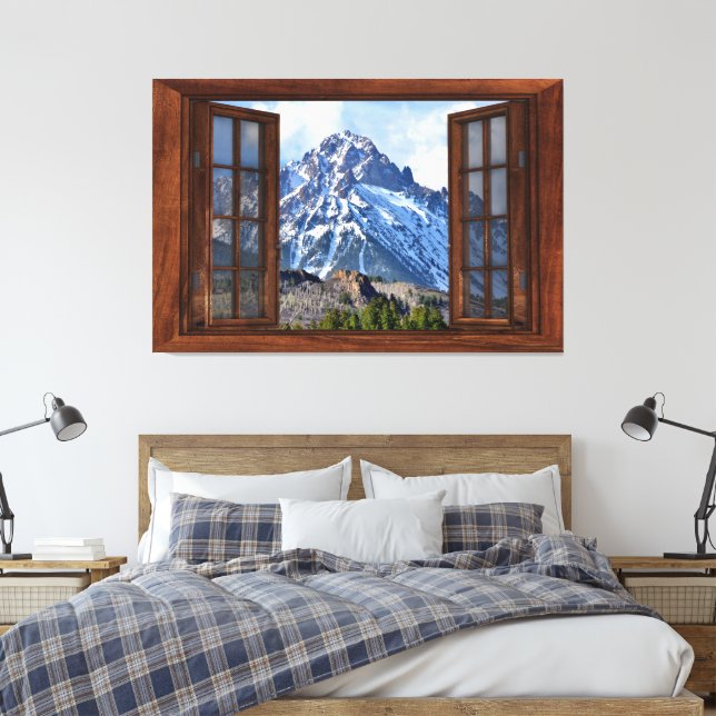 Impressão Em Tela Janela Falsa Personalizada (Insitu(Quarto))