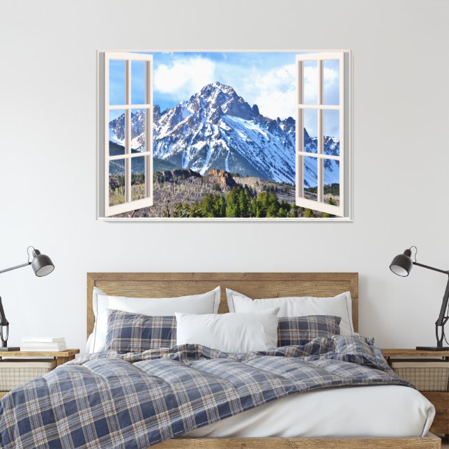 Impressão Em Tela Janela Falsa Personalizada (Insitu(Quarto))