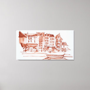 Impressão Em Tela Jantar em Waterfront  Concarneau, Brittany, Franç