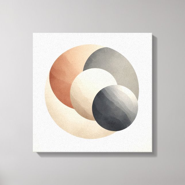Impressão Em Tela Japandi Eclipse Abstrato para Interiores Equilibra (Frente)
