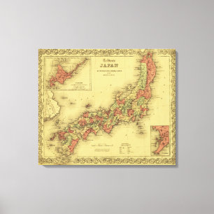 Impressão Em Tela JapanPanoramic MapJapan