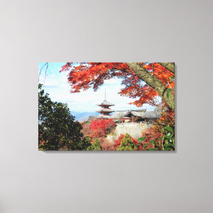 Impressão Em Tela Japão, Quioto. Templo de Kiyomizu, cor do outono