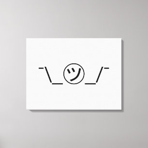 Impressão Em Tela Japonês Kaomoji do ¯ do Emoticon da encolho de