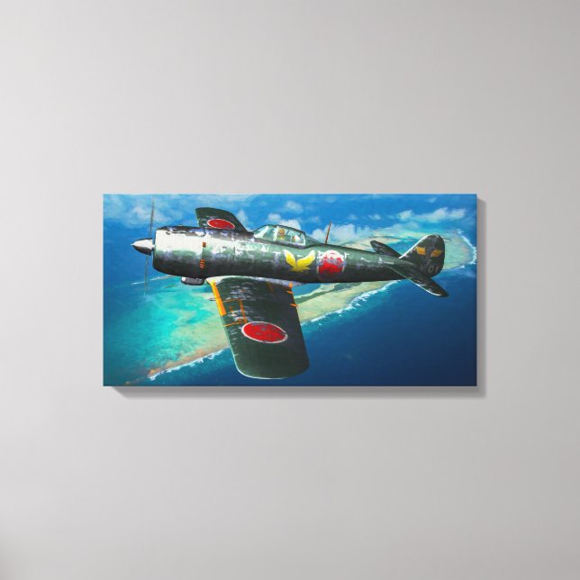 Impressão Em Tela Japonês Ki-84 "Frank" em voo (Frente)
