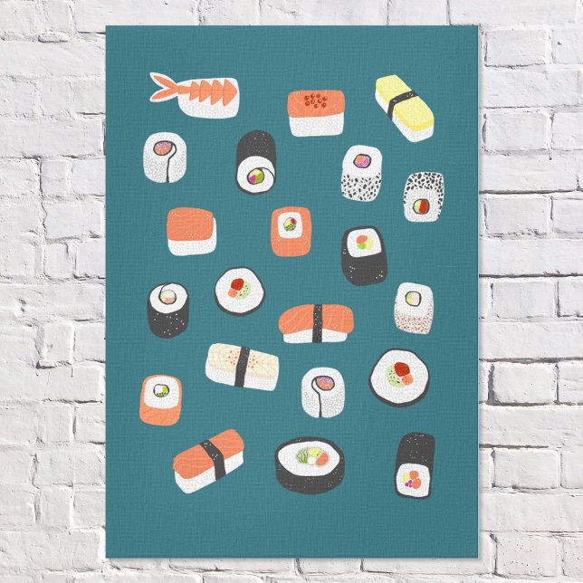 Impressão Em Tela Japonês Sushi Nigiri Maki Roll (Japanese sushi wall art)
