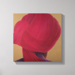 Impressão Em Tela Jaqueta vermelho escuro do roxo do turbante
