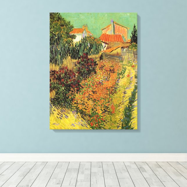 Impressão Em Tela Jardim atrás de uma casa por Vincent van Gogh (Insitu(piso de madeira))