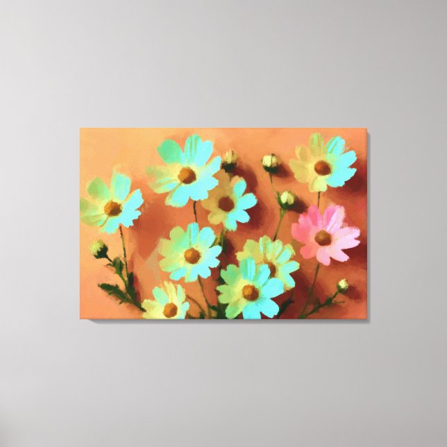 Impressão Em Tela Jardim das Flores de Zinnia Elegans (Frente)