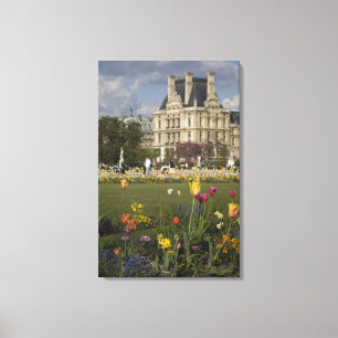 Impressão Em Tela Jardim das Tulherias, Louvre, Paris, França