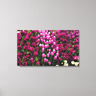 Impressão Em Tela Jardim das Tulipas Roxas