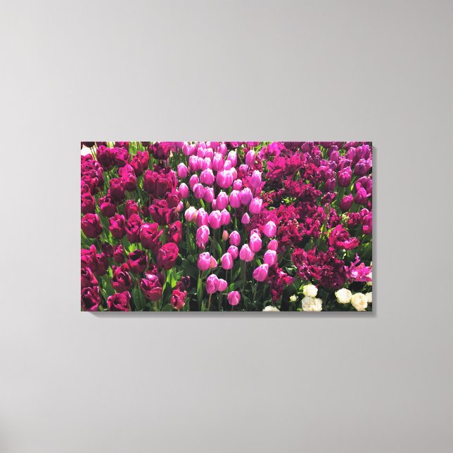 Impressão Em Tela Jardim das Tulipas Roxas (Frente)
