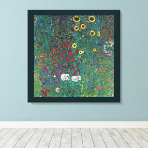 Impressão Em Tela Jardim de camponês com Girassol por Klimt, Flores